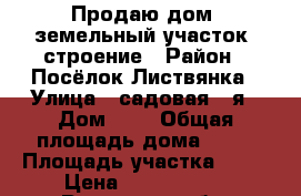 Продаю дом ,земельный участок ,строение › Район ­ Посёлок Листвянка › Улица ­ садовая 2-я › Дом ­ 3 › Общая площадь дома ­ 42 › Площадь участка ­ 13 › Цена ­ 1 500 000 - Рязанская обл. Недвижимость » Дома, коттеджи, дачи продажа   